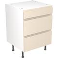 Kitchen Kit Flatpack J-Pull Kitchen Cabinet Base 3 Drawer Unit Ultra Matt 600mm in Cashmere MFC