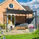 Rowlinson Venetian Gazebo 234.5cm (h) x 395.5cm (w) x 300cm (d) - Grey Aluminium