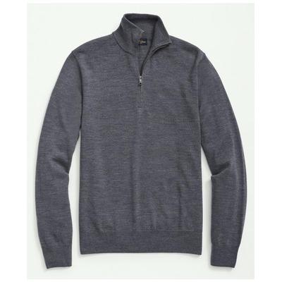 Brooks Brothers Men's Big & Tall Fine Merino Wool Half-Zip Sweater | Grey Heather | Size 3X