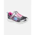 Girl's Skechers Girls S Lights Glimmer Kicks Starlet Shine Shoes - Silver/Pink - Size: 12 years/12