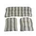 3 Piece Wicker Cushion Set - Gray/Grey and White Stripe Indoor/Outdoor Fabric Cushion for Wicker Loveseat Settee & 2 Matching Chair Cushions