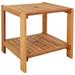 Meranti Wood Outdoor Patio Side Table - Teak Oil - 20-Inch