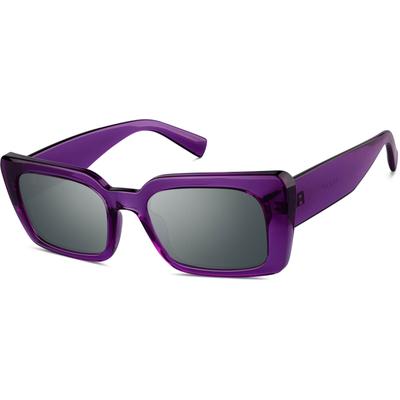 Zenni Women's Rectangle Rx Sunglasses Purple Plastic Full Rim Frame