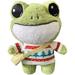 KIRIGAMI Frog Plush 11.8-inch Frog Stuffed Animal Toy Soft Cute Variety Cartoon Green Frog Plushie with Cloths and Bag Standing Stuffed Frog Gift for Kids Girls Boys