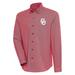 Men's Antigua Crimson/White Oklahoma Sooners Compression Long Sleeve Button-Down Shirt