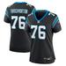 Women's Nike Calvin Throckmorton Black Carolina Panthers Team Game Jersey