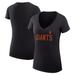 Women's G-III 4Her by Carl Banks Black San Francisco Giants Dot Print V-Neck Fitted T-Shirt