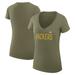 Women's G-III 4Her by Carl Banks Green Bay Packers Dot Print V-Neck Fitted T-Shirt
