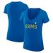 Women's G-III 4Her by Carl Banks Royal Los Angeles Rams Dot Print V-Neck Fitted T-Shirt