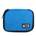 1pc Portable Data Cable Organizer Earphone Storage Bag Multi-function Pouch Sundries Holder for Outdoor Travel (Blue)