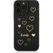 Compatible iPhone 13 Pro Max 6.7 Inch 2021 Silicone Case Cute Electroplated Love Heart Side Printed Protective Cover Ladies Girl Luxury Soft TPU Lens Protection Available in Four Colors (Black)