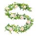 Warkul Artificial Fake Flowers Decor Artificial Vine Realistic Artificial Flower Garland Elegant Fake Rose Vine for Wedding Party Decoration