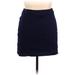 Croft & Barrow Casual Bodycon Skirt Mini: Blue Print Bottoms - Women's Size 10