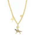 Le Carose Halskette für Damen, Kollektion I Love My Dog. Das Schmuckstück ist aus Messing, galvanisch vergoldet, mit Anhänger mit Mestizen-Hunde-Anhänger, Emaille, Maße: Halskette 80 cm, Anhänger 2