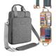 ZINZ 12.9-13 inch Laptop Case Shoulder Bag with Variable Capacity and Strap, Carry Case for Travel with Valuables & Notebook Compartments, Eco-friendly and Water-Resistant Sleeve,Gray US