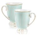 Home Accessories Coffee Drink Cups 2 Pack Bone China Mugs, 300ml Fine China Coffee Tea Cups With Gold Trim, Thin Vintage Cup With Pedestal For Valentine's Day, Mother's Day, Birthday, Anniversary