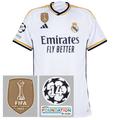 adidas Real Madrid Home Jersey 2023-2024 inc. FIFA WCC, UCL 14 Times Starball & UEFA Foundation Patches