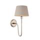 Rouen & Cici Wall Lamp with Shade Bright Nickel Plate & Grey Linen Mix Fabric