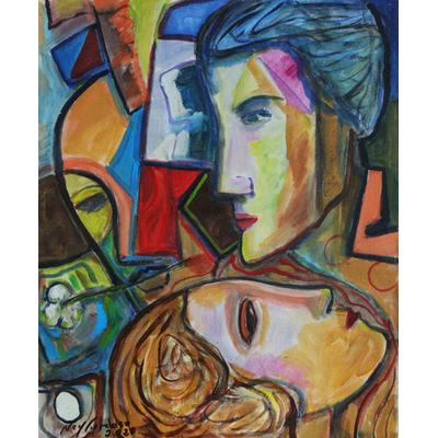 Three Persons,'Original Brazilian Cubist Portrait ...