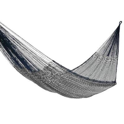 Cotton hammock, 'Ocean Waves' (single) - Artisan Crafted Hammock