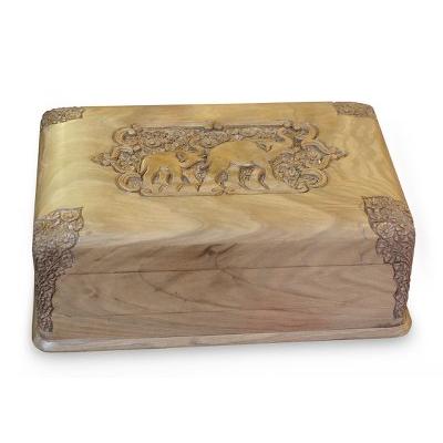 Elephant Leisure,'Wood Jewelry Box'