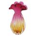 Tropical Blooms,'Brazil Handblown Ruffled Deep Red Art Glass Vase (11 Inch)'