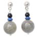 Labradorite and onyx dangle earrings, 'Neptune's Queen'