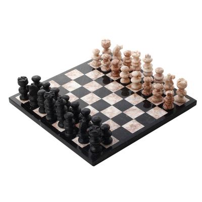 'Glorious Battle' (medium) - Handcrafted Mexican Marble Chess Set