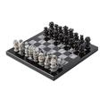 Black and Grey Challenge,'Marble Chess Set in Black and Grey from Mexico (7.5 in.)'