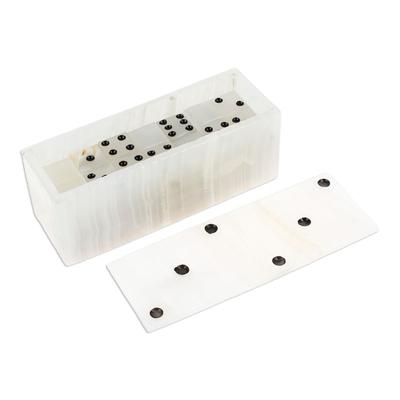 Relaxing Game,'Ivory Onyx Domino Set from Mexico (6 Inch)'