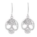 Transmutation,'Taxco Skull Sterling Silver Dangle Earrings from Mexico'