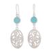 Capture Nature,'Opal and Sterling Silver Dangle Earrings from Thailand'