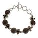 Smoky quartz and citrine link bracelet, 'Earthy Warmth'