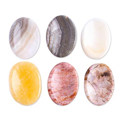 'Set of 2 Oval Reclaimed Marble Stress-Relieving Stones'