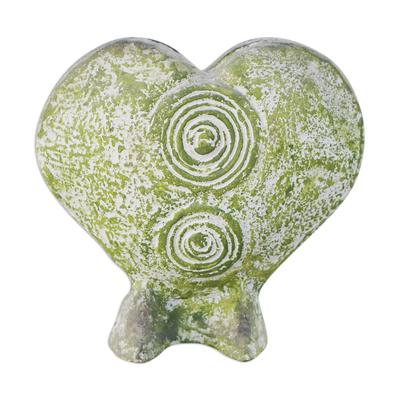Spiral Fossil Heart,'Ceramic vase'