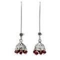 Garnet dangle earrings, 'Bride of India'