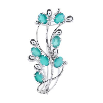 Sterling silver floral brooch pin, 'Spellbound'