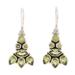 Gleaming Tower,'Sterling Silver and Peridot Dangle Earrings'