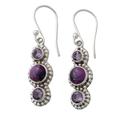 Dream in Purple,'Sterling Silver and Amethyst Dangle Earrings from India'