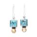 Creative Beauty,'Citrine and Composite Turquoise Dangle Earrings from India'