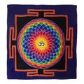 Om Dream in Black,'Colorful Om Batik Rayon Wall Hanging from Bali'