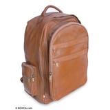 Caramel Brazil,'Multi-pocket leather backpack'