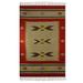 Desert Sunset,'Red and Tan Indian Dhurrie Rug (4x6)'