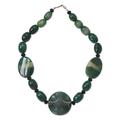 Mamiri Green,'Quartz and onyx beaded necklace'