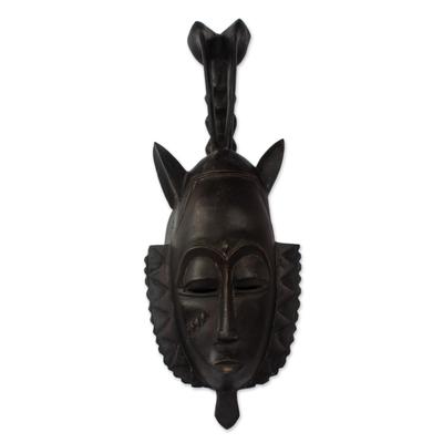 Ivoirian wood mask, 'Bird Protector'