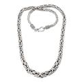 Power Play,'Men's Sterling Silver Borobudur Chain Necklace'