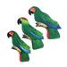 Wood wall adornments, 'Amazon Parrots' (set of 3)