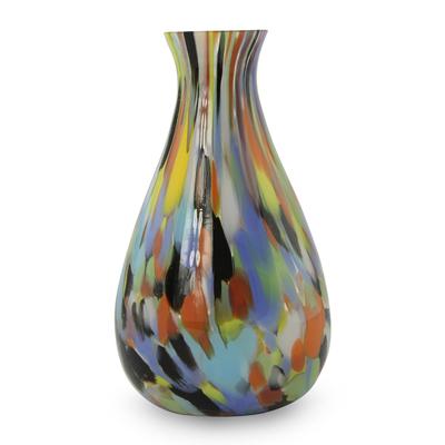 'Carnival Colors' - Brazilian Murano Inspired Glass Vase