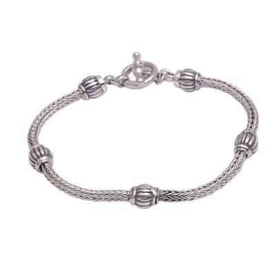 Dreamy Vases,'Artisan Crafted Sterling Silver Station Bracelet from Bali'