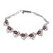 'Nature's Delight' - Floral Garnet Bracelet Handcrafted in Sterling Silver